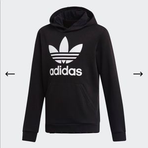 Adidas Black Trefoil Hoodie size youth L